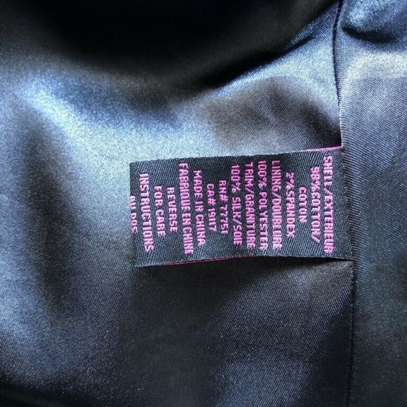 Betsey Johnson Dress Jacket Black Ruffles White Trim Double Breasted Size 4 - Picture 11 of 12